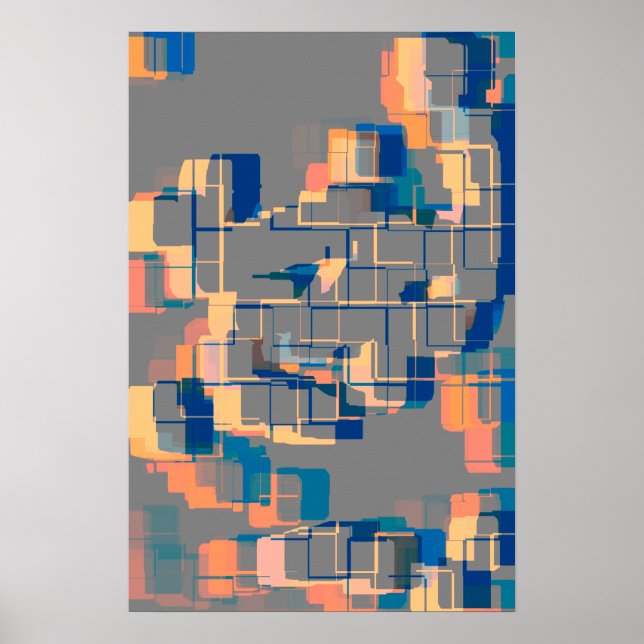 Geometrische Kunst des "Sunset" Poster (Vorne)
