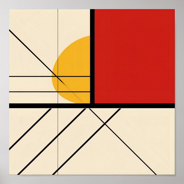 Geometrische Kunstdrucke im Mondrian-Stil Poster (Vorne)
