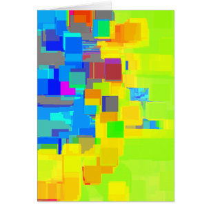 Geometrische Kunstkarte "Stadt im Himmel"