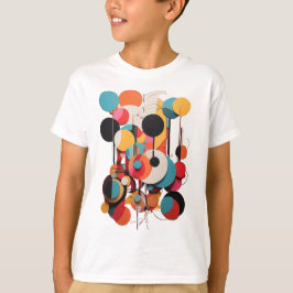 Geometrische Leinwand: Abstrakte Linien und Kreise T-Shirt