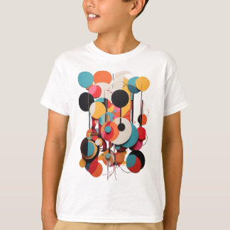 Geometrische Leinwand: Abstrakte Linien und Kreise T-Shirt