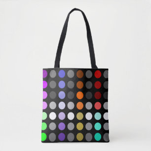 Geometrische Lichtkreise Mehrfarben-Design Schwarz Tasche