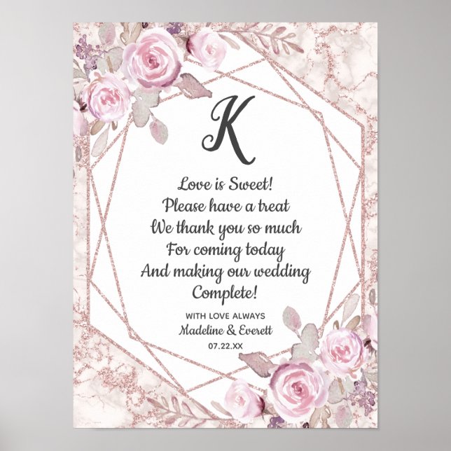 Geometrische Liebe aus Blush-Marble ist eine Sweet Poster (Vorne)