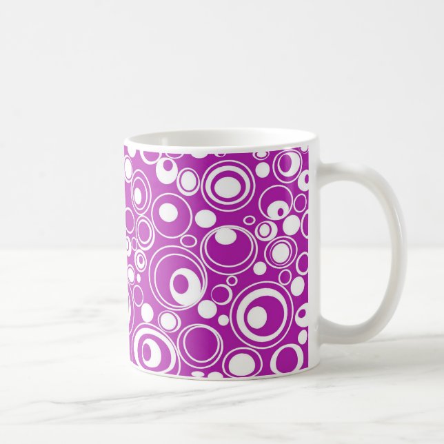 Geometrische lila Kreise Kaffeetasse (Rechts)