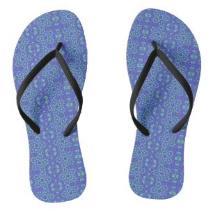 Geometrische lila Türkis Flip Flops