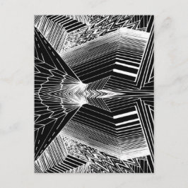 Geometrische Linie Schwarz-Weiß-Abstrakte Design Postkarte