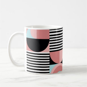 Geometrische Linien, farbenfrohe Formen Mosaik. Kaffeetasse