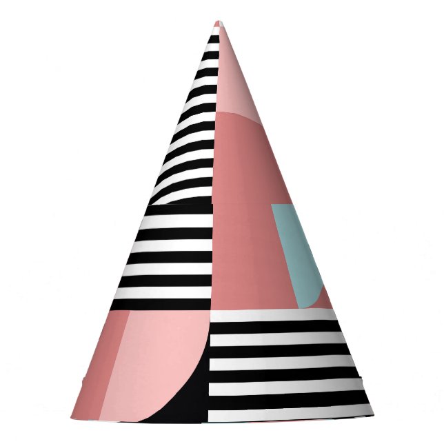 Geometrische Linien, farbenfrohe Formen Mosaik. Partyhütchen (Vorderseite)
