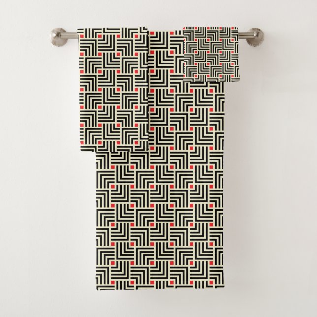 Geometrische Linien Muster Badhandtuch Set (Insitu)