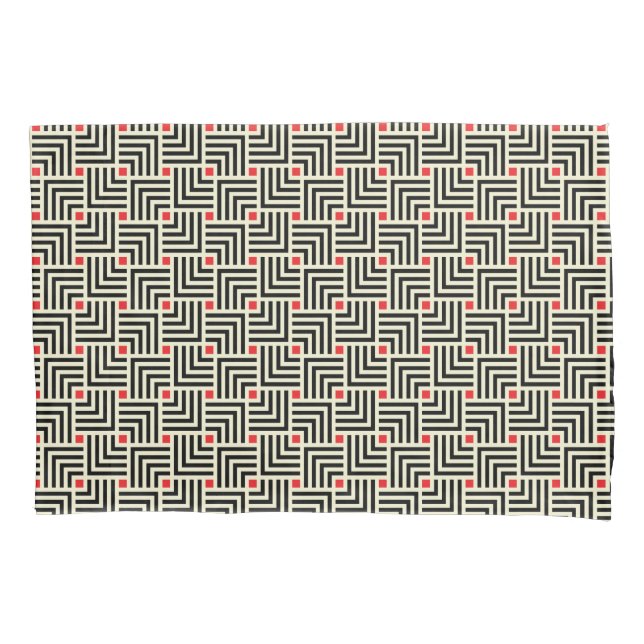 Geometrische Linien Muster Kissenbezug (Vorderseite-Links)