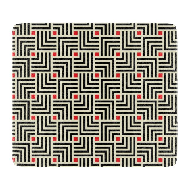 Geometrische Linien Muster Schneidebrett (Vorderseite)