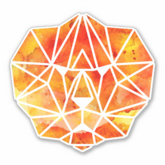 Geometrische Lion des feinen Orangen Aufkleber