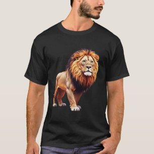 Geometrische Lion mit Glitch Art T - Shirt