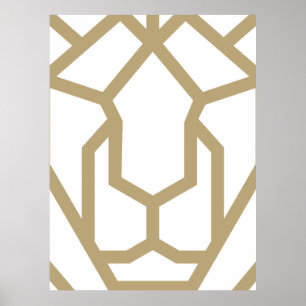 geometrische Löwe abstrakte Tierkunst, modernes Po Poster