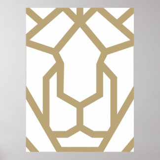 geometrische Löwe abstrakte Tierkunst, modernes Po Poster