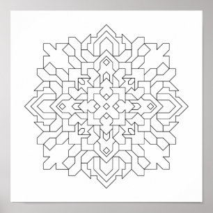 Geometrische Mandala #6 Poster