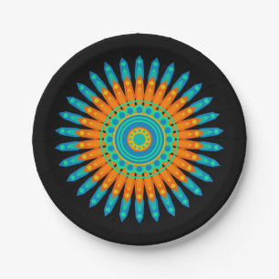 Geometrische Mandala-Kunst-Kreisgestaltung-48256 Pappteller
