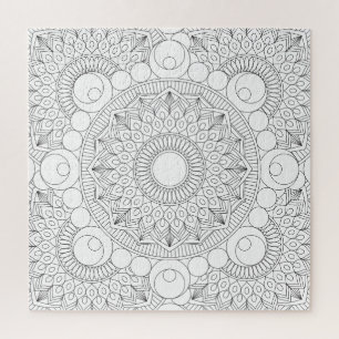 Geometrische Mandala-Schwarze Linien v2 Malvorlage