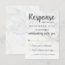 Geometrische Marble-Elegant-Hochzeitungs-RSVP-Kart