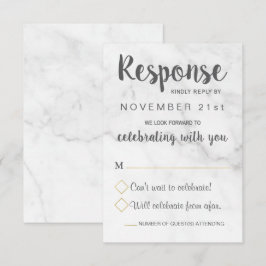 Geometrische Marble-Elegant-Hochzeitungs-RSVP-Kart Einladung