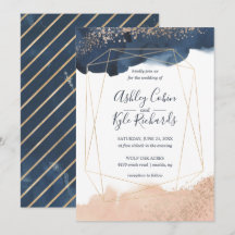 Geometrische Marine, Gold, Wasserfarbe