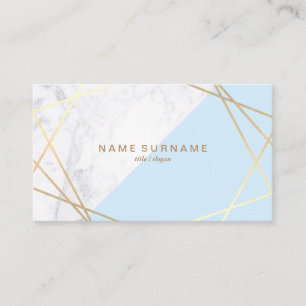 Geometrische MarmorBabyBlue GoldVisitenkarte Visitenkarte