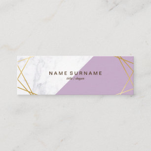 Geometrische Marmorlavender Gold Mini Business Car Visitenkarte