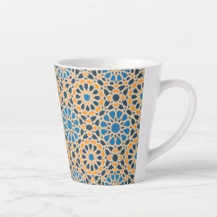 Geometrische marokkanische Fliese & Orangenmuster Milchtasse