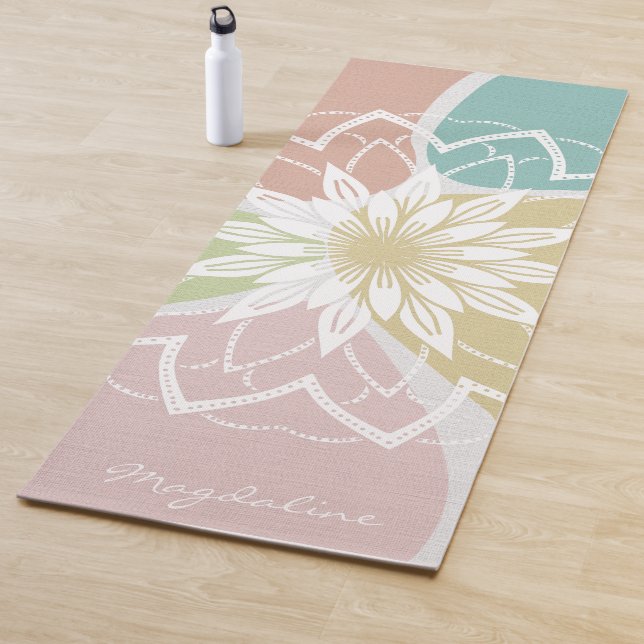 Geometrische Meditation Abstrakte Blume Name Manda Yogamatte (Beispiel)