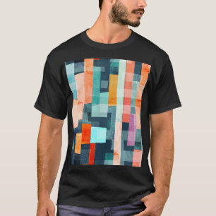 Geometrische mehrfarbige Streifen, trendige Muster T-Shirt