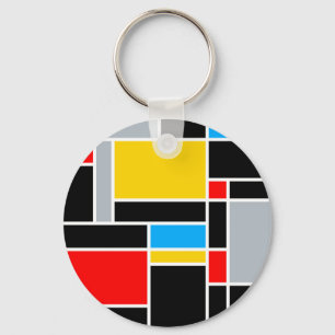 Geometrische minimale mondrische Farbzusammensetzu Schlüsselanhänger