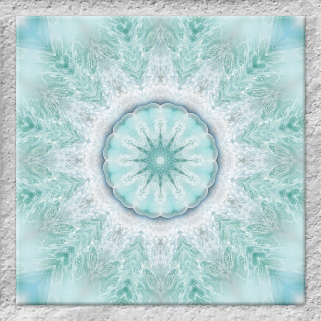 Geometrische Minze Aqua Sea Star Badezimmer Tile Fliese (Ceramic tile featuring a dreamy geometric star design based on images of the beach and ocean)