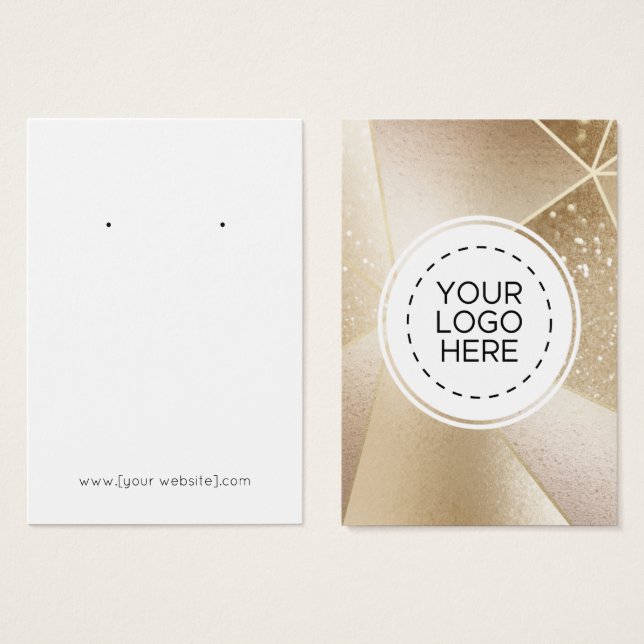 Geometrische Modern Gold Earring Display Card (Vorne & Hinten)