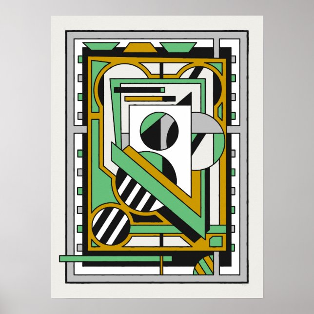 Geometrische moderne abstrakte Komposition Poster (Vorne)