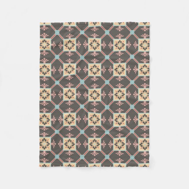 Geometrische moderne Erdtöne Fleecedecke (Vorderseite)