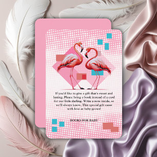 Geometrische moderne Flamingo Kinderdusche Begleitkarte