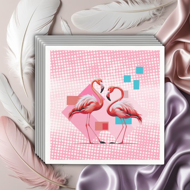 Geometrische moderne Flamingo Kinderdusche Serviette (Von Creator hochgeladen)