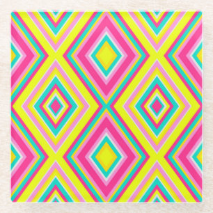Geometrische moderne Formen Dreiecke Muster Glasuntersetzer