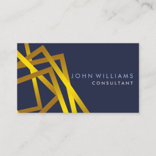 Geometrische moderne Gold-Imitat Beruflich Navy Bl Visitenkarte