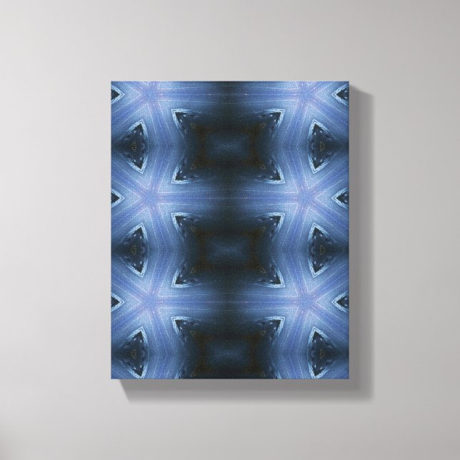 Geometrische moderne Kunst, blaue Landschaft Kunst Leinwanddruck (Vorderseite)