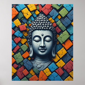 Geometrische moderne Kunst - Lord Buddha Poster