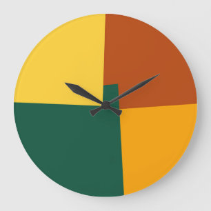 Geometrische moderne Retro-Farben #10 Große Wanduhr