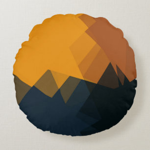 Geometrische moderne Retro-Farben #12 Rundes Kissen