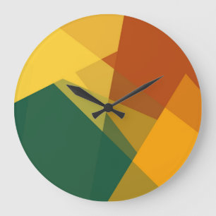 Geometrische moderne Retro-Farben #21 Große Wanduhr