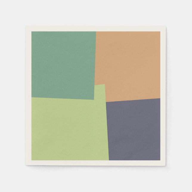 Geometrische moderne Retro-Farben #4 Serviette (Vorderseite)