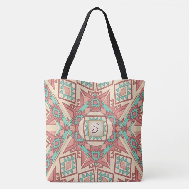 Geometrische moderne Südwest-Muster-Tasche Tasche (Rückseite)