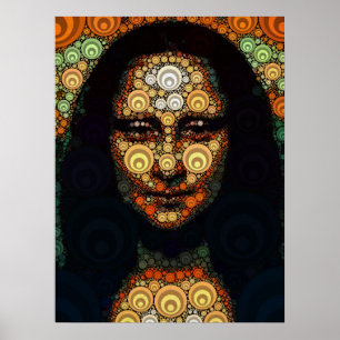Geometrische Mona Lisa inspirierte Porträt-Abstrak Poster