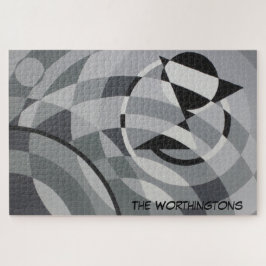 Geometrische Monogrammnamen Schwarze und weiße Kre