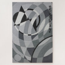 Geometrische Monogrammnamen Schwarze und weiße Kre