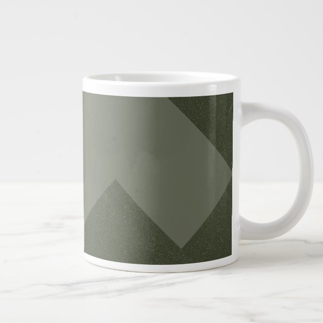 Geometrische Moosgrüne moderne Tasse (Rechts)
